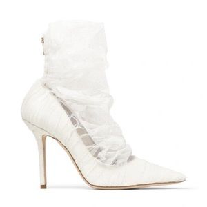 Jimmy Choo Lavish 100 In Ivory/white/silver